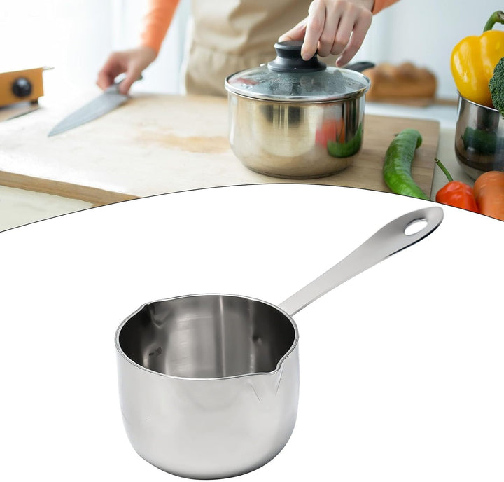 Edelstahl-Milchtopf, Topf, Sosse, klein, Stielkasserolle, antihaftbeschichtet, 160 ml, 160 Ml