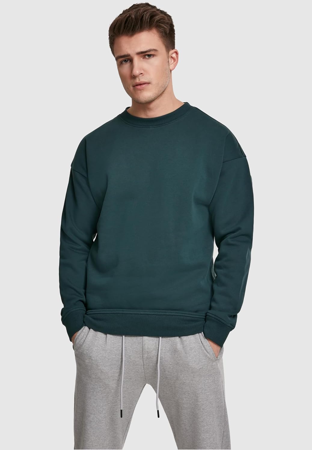 Urban Classics Herren Sweat Crewneck M Grosse Grössen Bottlegreen, M Grosse Grössen Bottlegreen
