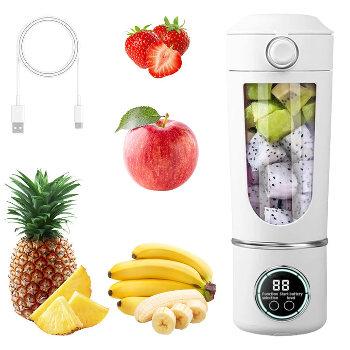 Tragbarer Mixer, 700 ml Maker to Go Mini-Standmixer mit 12-Klingen Edelstahl, Portable Blender USB A