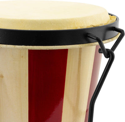 TIGER bon14-st Bongo Drums gestreift natur und rot Ohne Tasche Einzelbett, gestreift natur und rot O