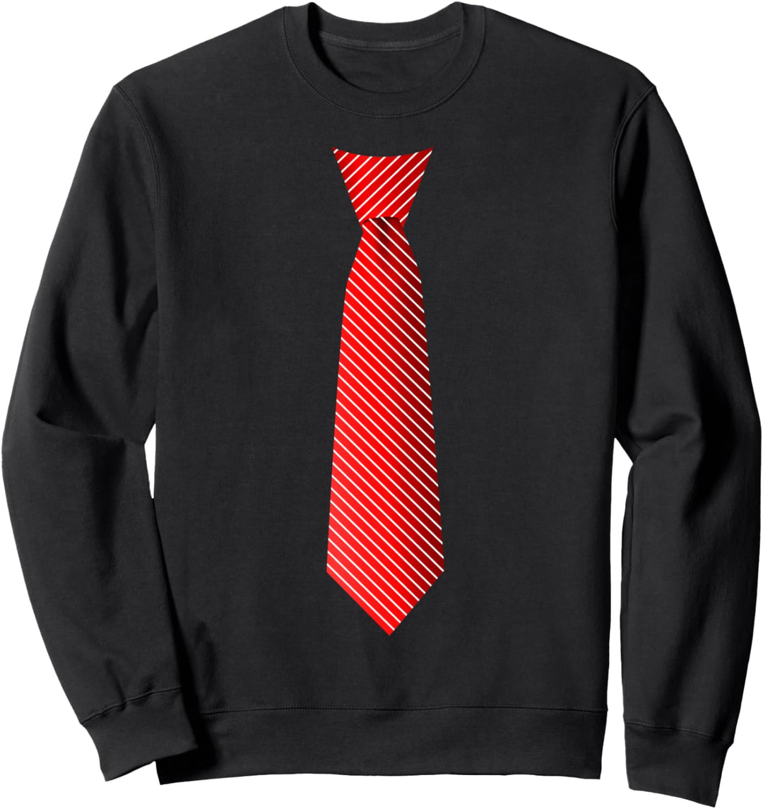 Krawatte Schlips Aufdruck gestreift Anzug Karneval JGA Sweatshirt