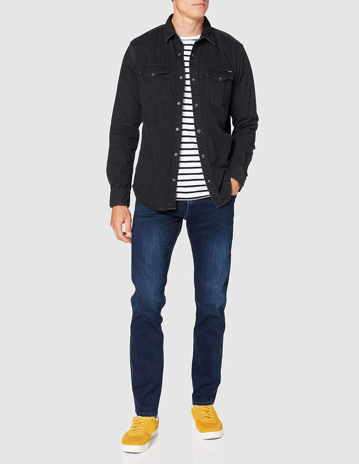 Replay Herren Jeans Anbass Slim-Fit mit Power Stretch 32 W/ 36 L Dunkelblau 007, 32 W/ 36 L Dunkelbl