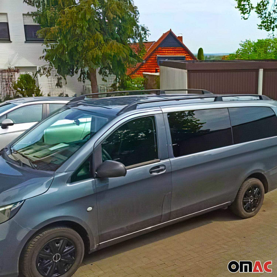 OMAC Dachreling kompatibel mit Peugeot Partner Tepee 2008-2018 Alu TÜV ABE Schwarz 2X Partner Tepee