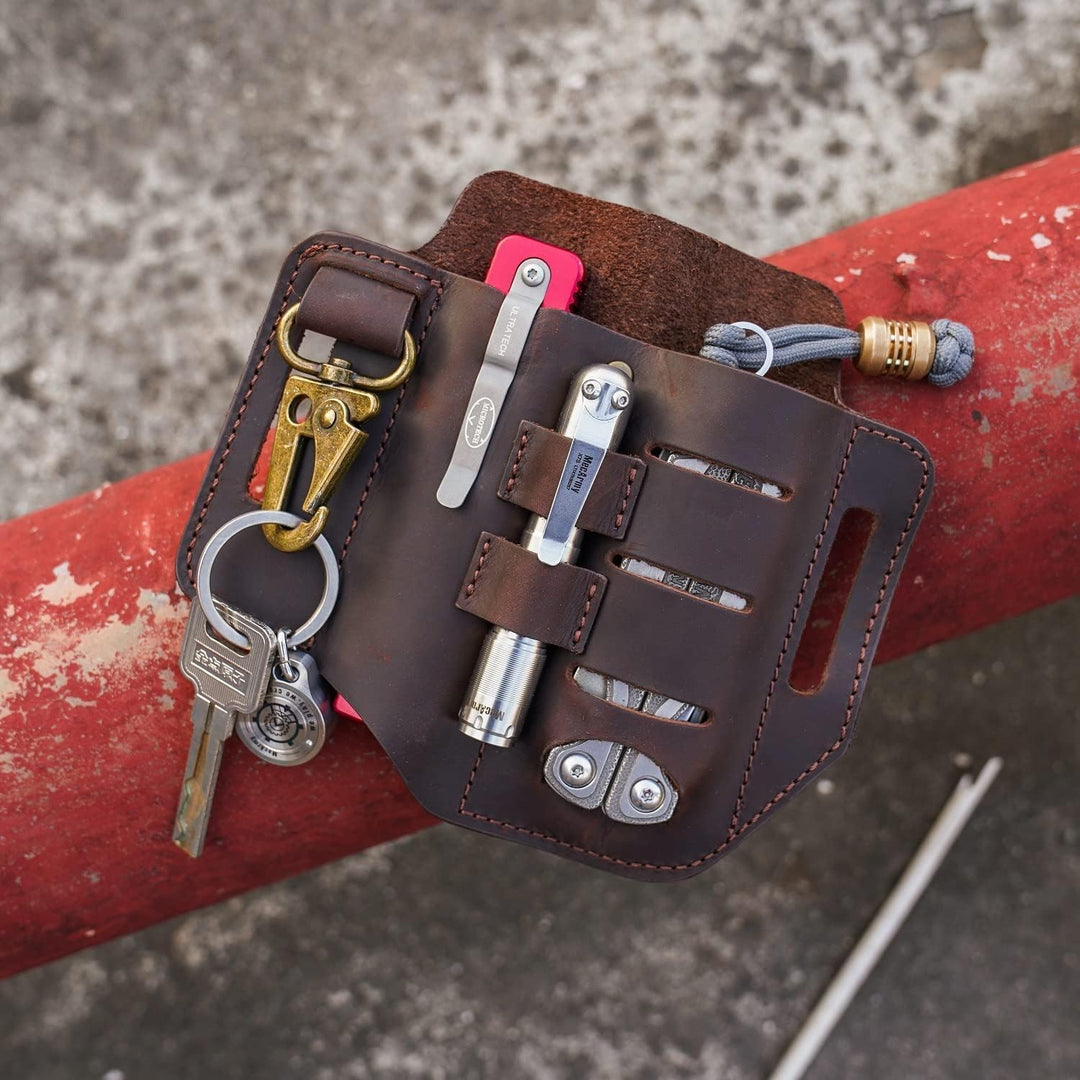 VIPERADE PJ13 Plus Leder EDC Leder Tasche Organizer und Halter für Werkzeuge und Outdoor-Ausrüstung