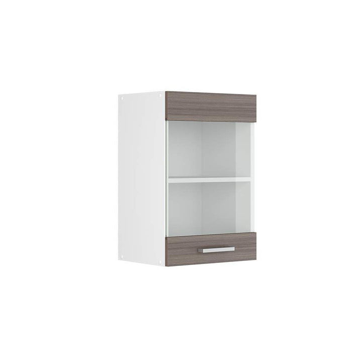 Vicco Küchenschrank Glas R-Line, Grau/Weiss, 40 cm Grau Hängeglasschrank 40cm, Grau Hängeglasschrank