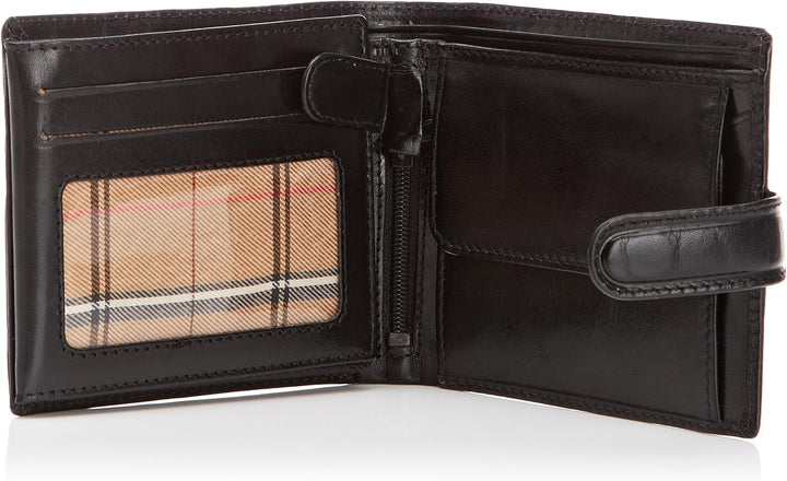 Visconti Herren Leder-Portemonnaie, Kollektion Monza, luxuriös, Geschenkbox, Schwarz