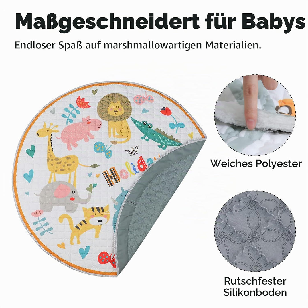 Winthome Baby-Spielmatte, Aufbewahrungstasche für Spielzeug, Sicher Ungiftig, Rutschfest, Spielzeug-