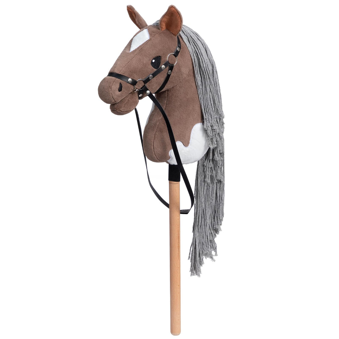 BEJOY Steckenpferd Spielzeug Pferd, Hobby Horse Holzpferd Plüschpferd zum Reiten für Kinder mit Half