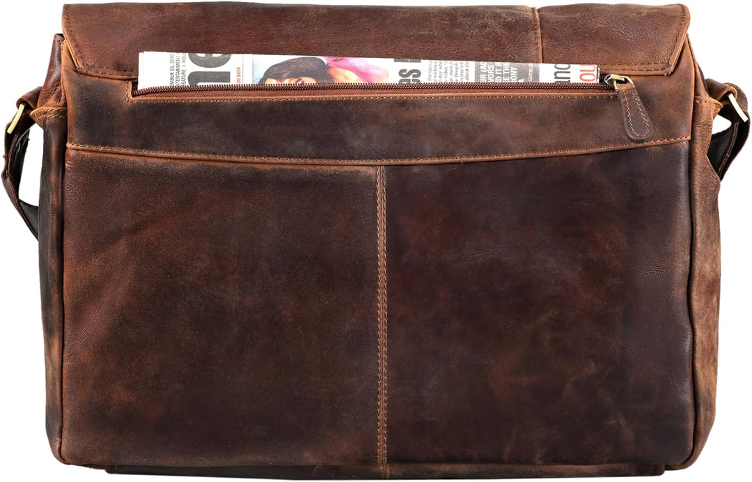 STILORD Vintage Umhängetasche Leder gross für Herren Damen 15.6 Zoll Laptoptasche Unitasche Bürotasc