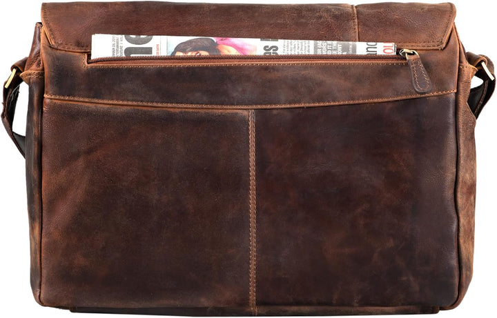 STILORD Vintage Umhängetasche Leder gross für Herren Damen 15.6 Zoll Laptoptasche Unitasche Bürotasc