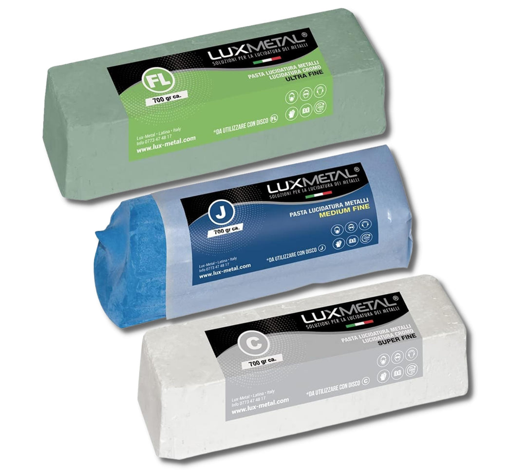 Lux Metal 3 Polierpaste 700 g (FL-C-J) Ultrafein Fein Mittel Schleifpaste Für spiegelnden Glanz Auf