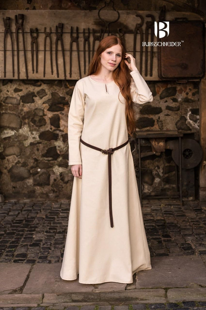 Burgschneider Mittelalter Unter Kleid Natur Kostüm Zubehör Baumwolle - L
