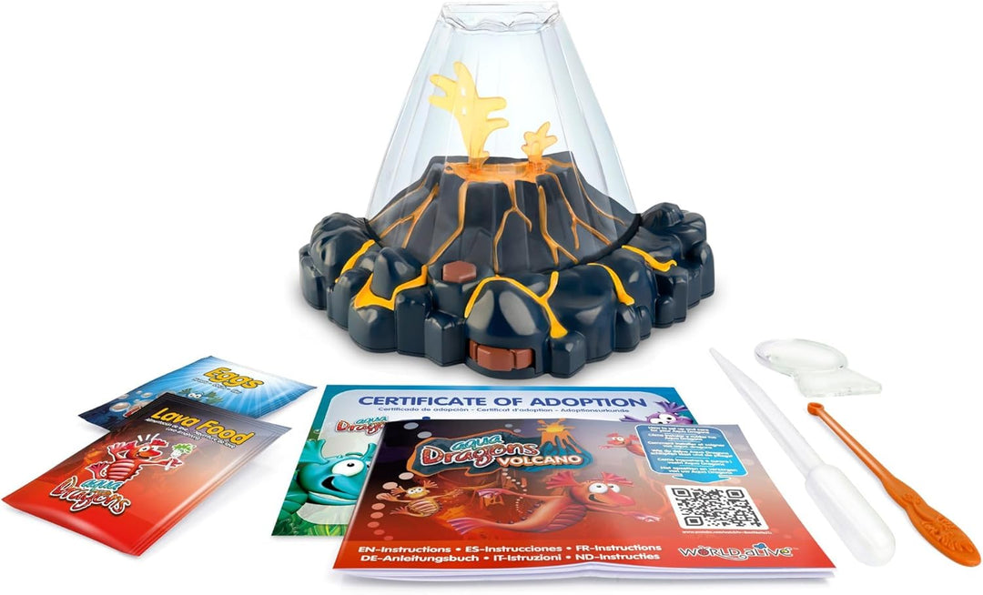 Aqua Dragon Volcanic Tank, rote LED-Lichtbasis, STEM-Lernspielzeug-Set, Eier für Wassertiere ausbrüt