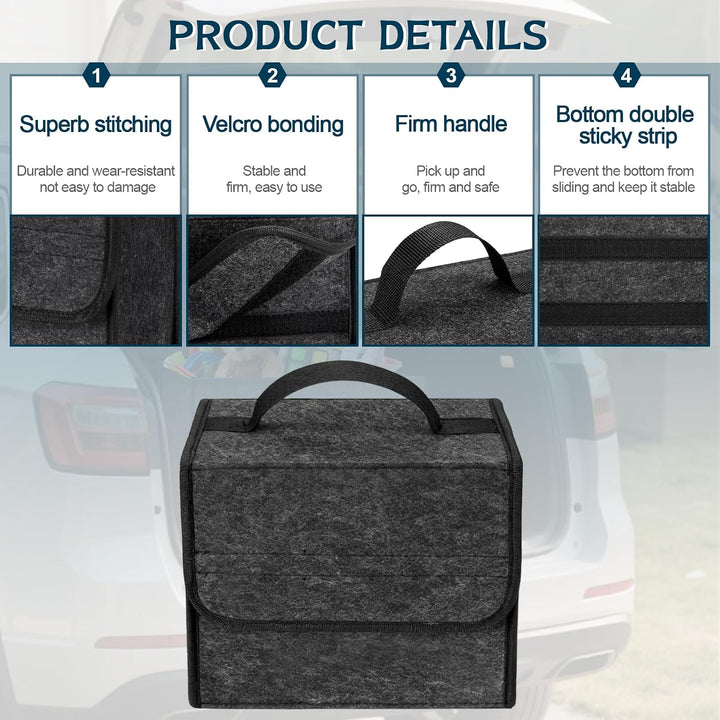 2 Stück Auto Kofferraum Organizer,Auto Organizer Toolbag,Kofferraumtasche | Faltbar Autotasche Koffe