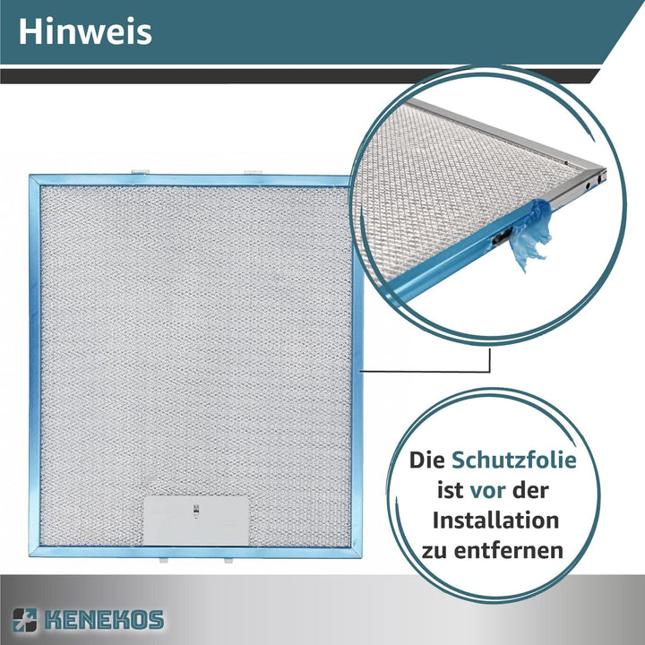 Kenekos - 3x Metallfettfilter für Dunstabzugshaube 305mm x 267mm geeignet für AEG 405525042-9 405525