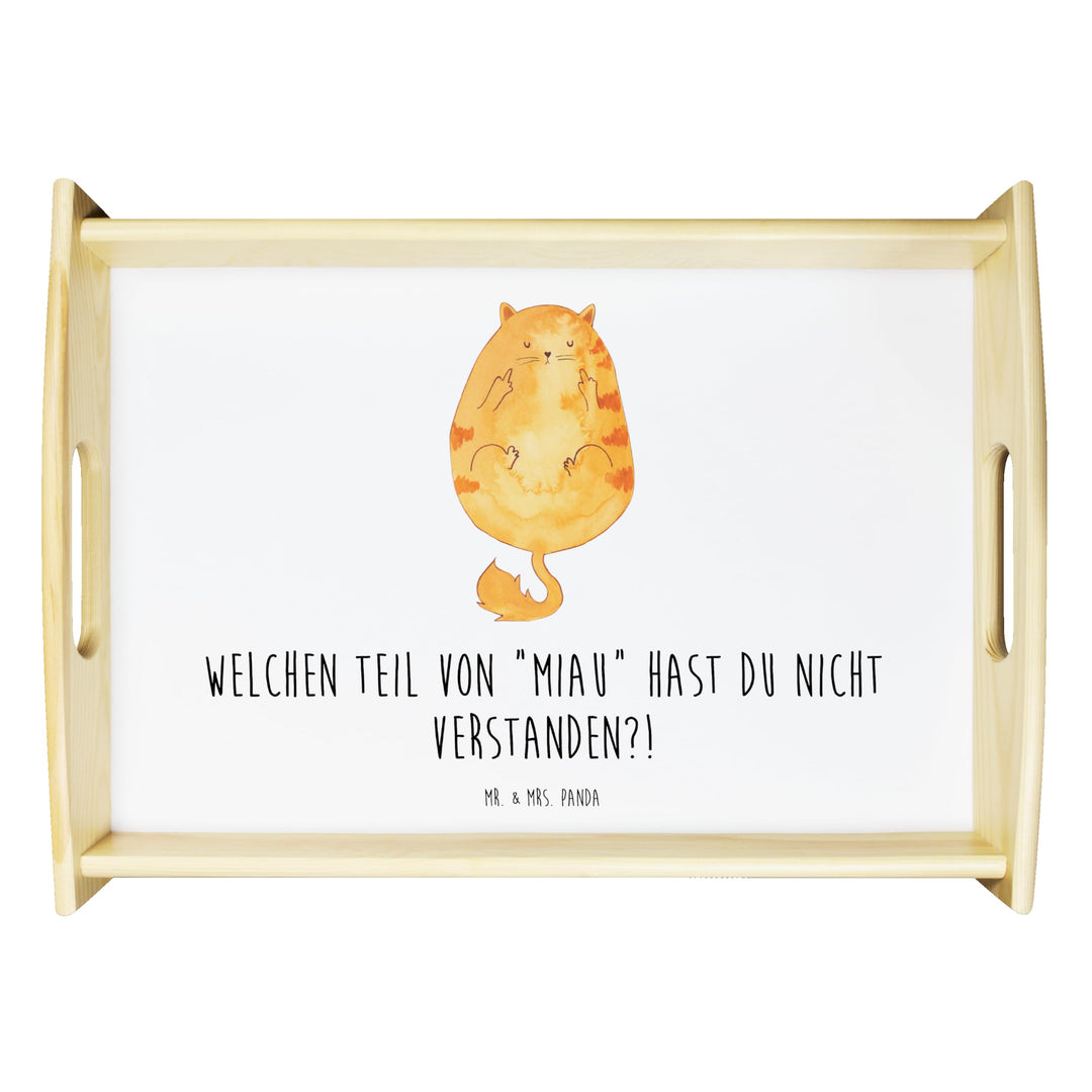Mr. & Mrs. Panda Tablett Katze Mittelfinger - Geschenk, Cat, Deko, Mietze, Holz, Kater, Cats, zum se