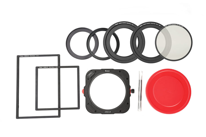 Kase Armour Magnetisches 100-mm-Halterungs-Set, 67 mm, 72 mm, 77 mm, 82 mm, optisches Glas, CPL + 2