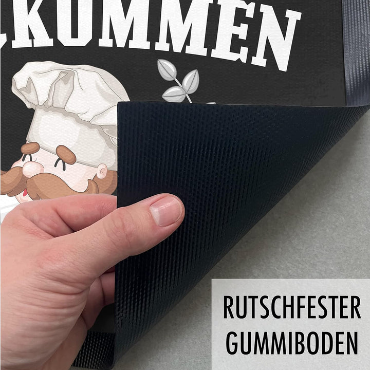 Trendation - Willkommen Fussmatte Grafik Schmutzfangmatte Geschenk Aussen Innenbereich 60x40 cm Wasc