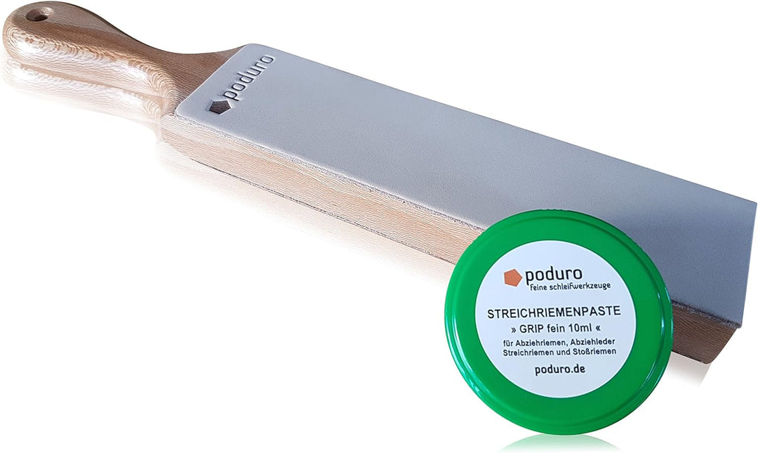 PODURO Abziehleder Set Zulu « Doppelseitiger Streichriemen & Streichriemenpaste im