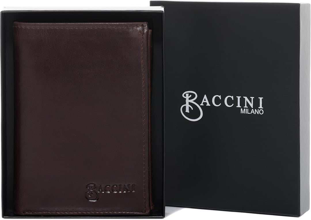 BACCINI Geldbeutel mit vielen Fächern mit RFID Schutz JAN aus Premium Leder I Brieftasche Hochformat
