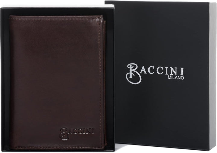 BACCINI Geldbeutel mit vielen Fächern mit RFID Schutz JAN aus Premium Leder I Brieftasche Hochformat