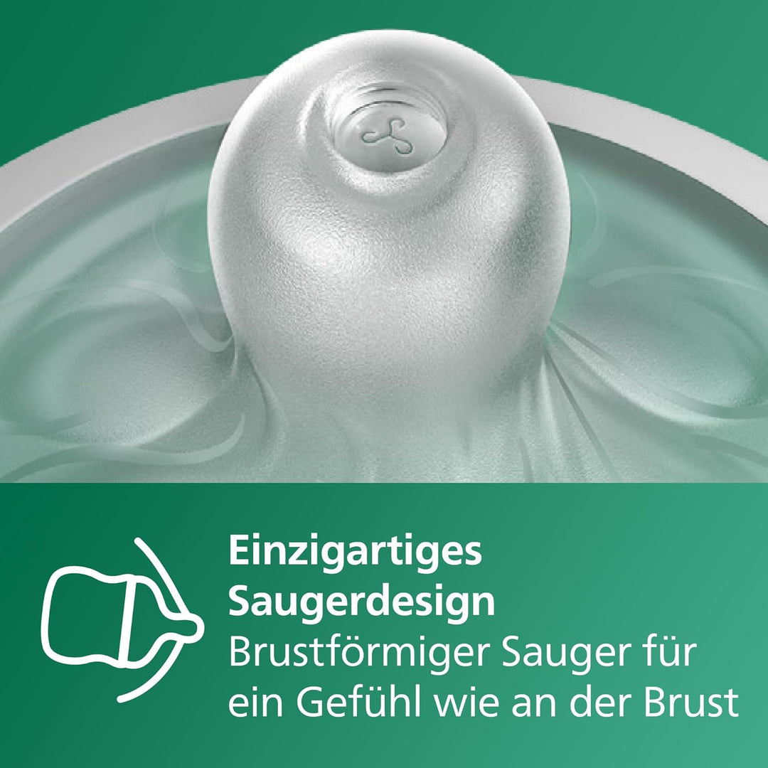 Philips AVENT Natural Response Glas-Babyflasche: 2 x 240 ml BPA-freie Flaschen für Neugeborene von 3