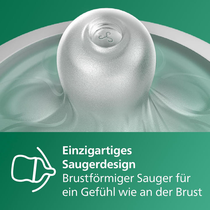 Philips AVENT Natural Response Glas-Babyflasche: 2 x 240 ml BPA-freie Flaschen für Neugeborene von 3