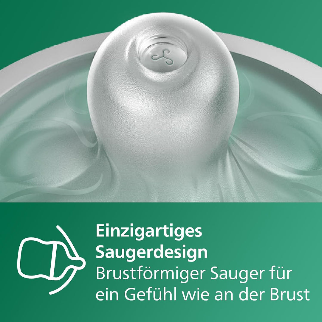 Philips AVENT Natural Response Glas-Babyflasche: 2 x 240 ml BPA-freie Flaschen für Neugeborene von 3