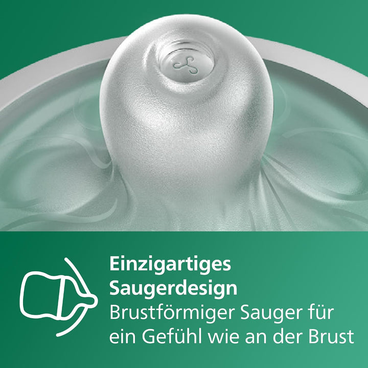 Philips AVENT Natural Response Glas-Babyflasche: 2 x 240 ml BPA-freie Flaschen für Neugeborene von 3