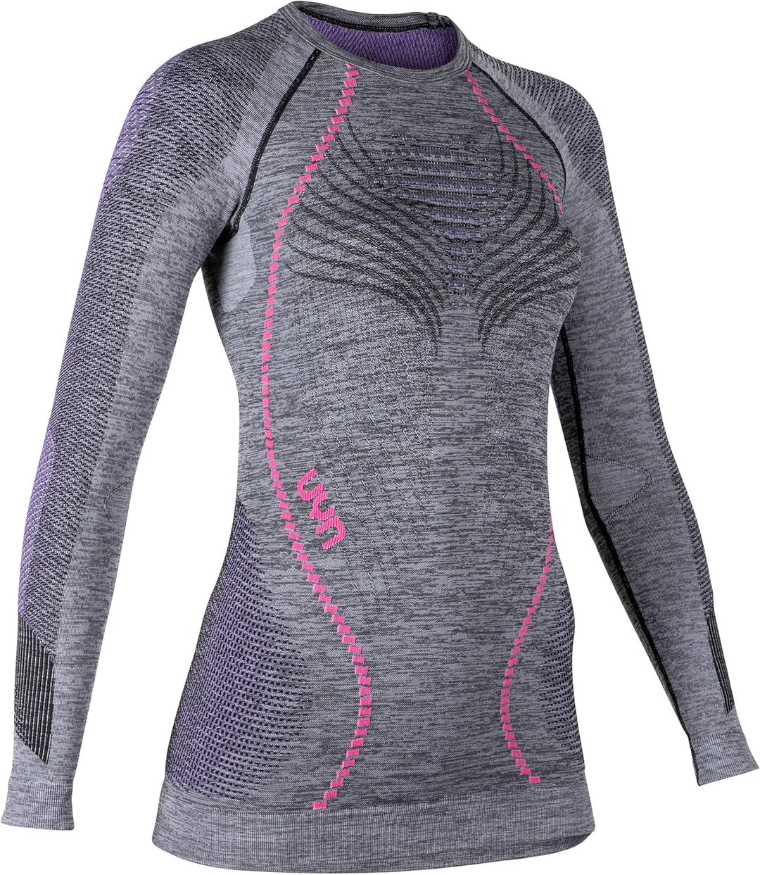 UYN Damen Unterhemd Ambityon UW Unterhemd, Black Melange/Purple/Raspberry, L/XL, U100023