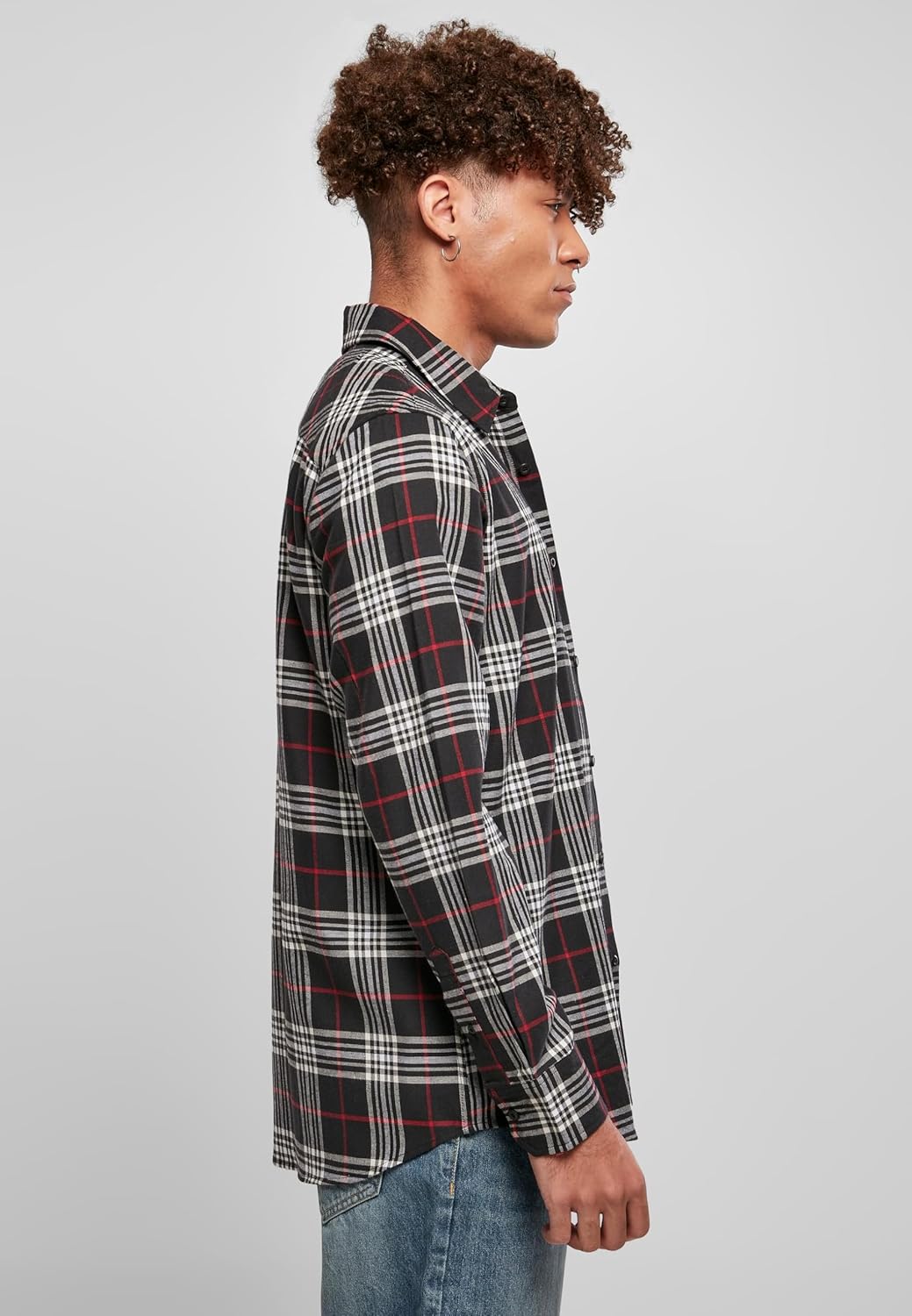 Urban Classics Herren Classic Checked Shirt Hemd S Black/Red, S Black/Red