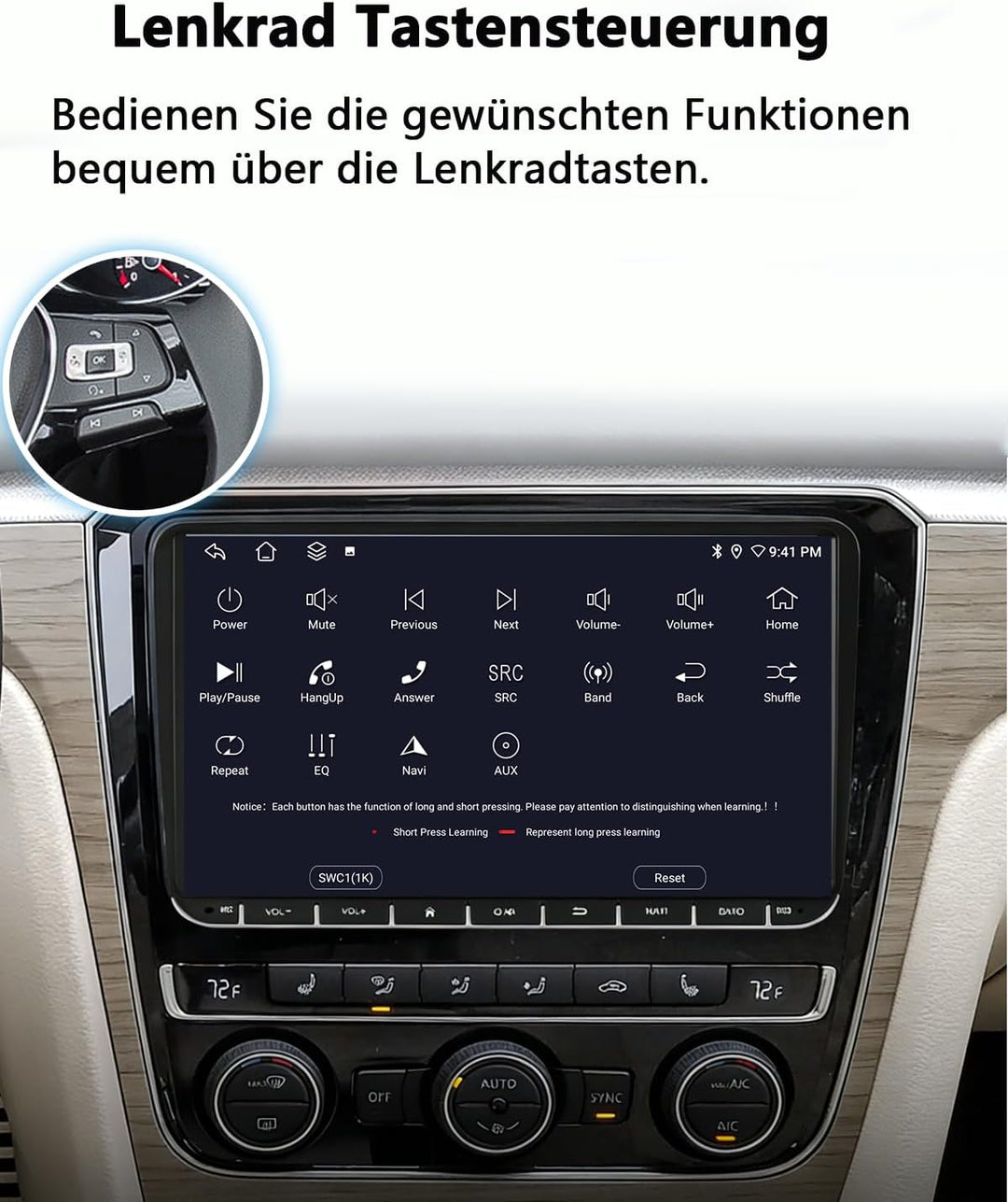 ESSGOO 4+64G Autoradio 9 Zoll Wireless Auto Radio Carplay Android 15 Car Stereo Für VW Golf 5 6 Tour