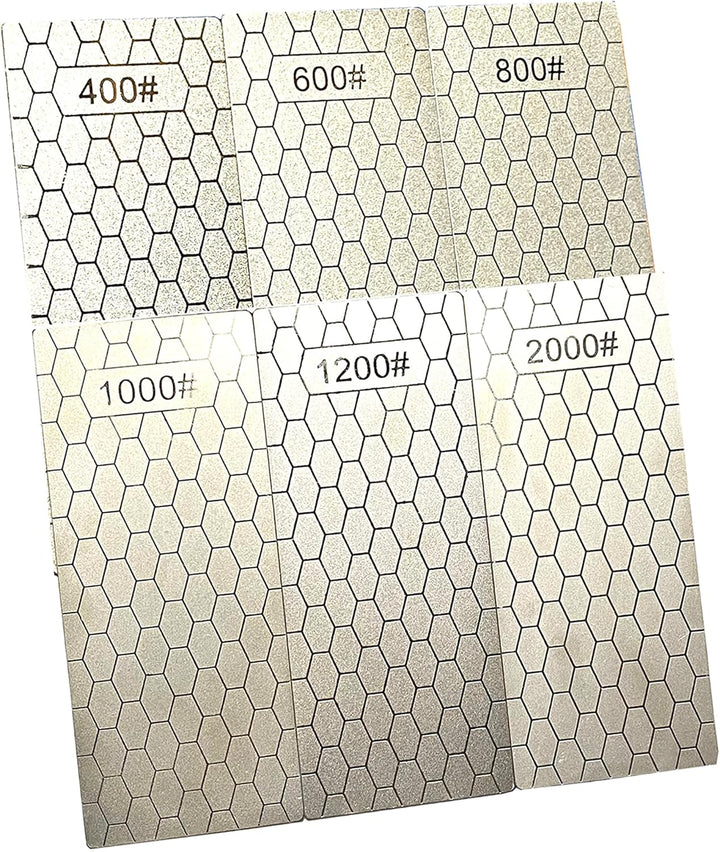 Yuejizhe 6 x Diamant-Steinschärfer, 400/600/800/1000/1200/2000 Schleifstein mit extra feiner/grober