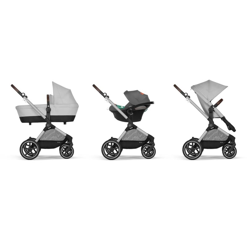 CYBEX Gold Kinderwagen EOS Lux 2-in-1, Reisesystem, Ab Geburt bis 22 kg (ca. 4 Jahre), Lava Grey Lux