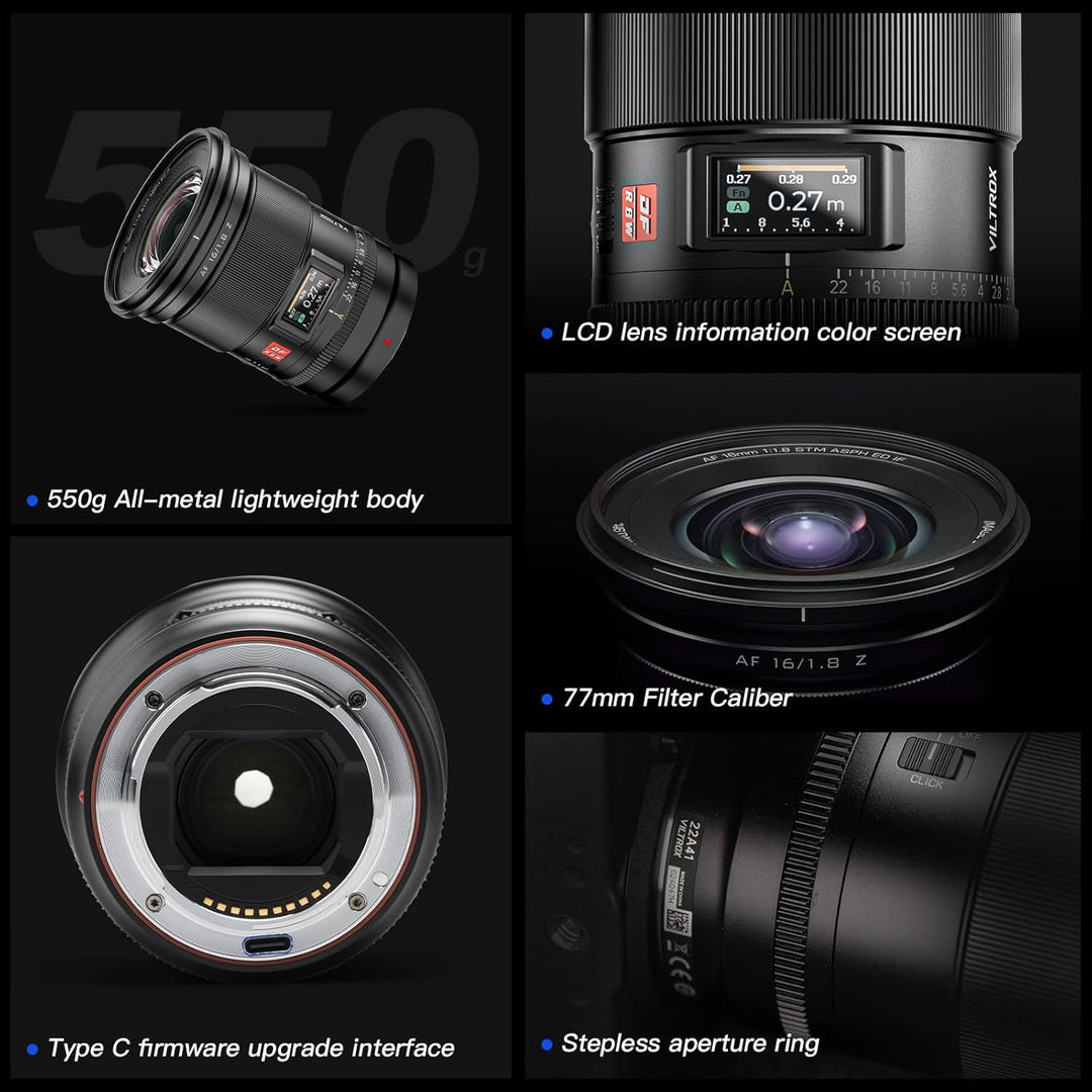 VILTROX 16mm F1.8 Full-Frame STM Autofokus Objektive für Nikon Z Mount Kamera Objektive Camera Lense