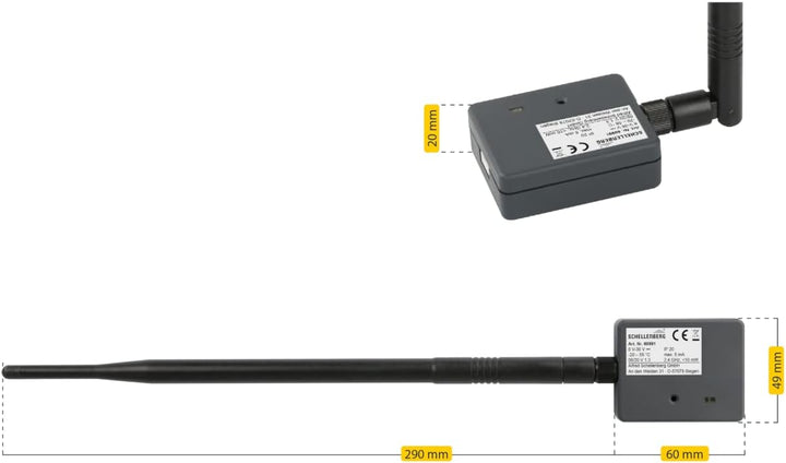 Schellenberg 60991 Garagentor Fernbedienung, universal Smartphone Garagentoröffner PLUS mit externer