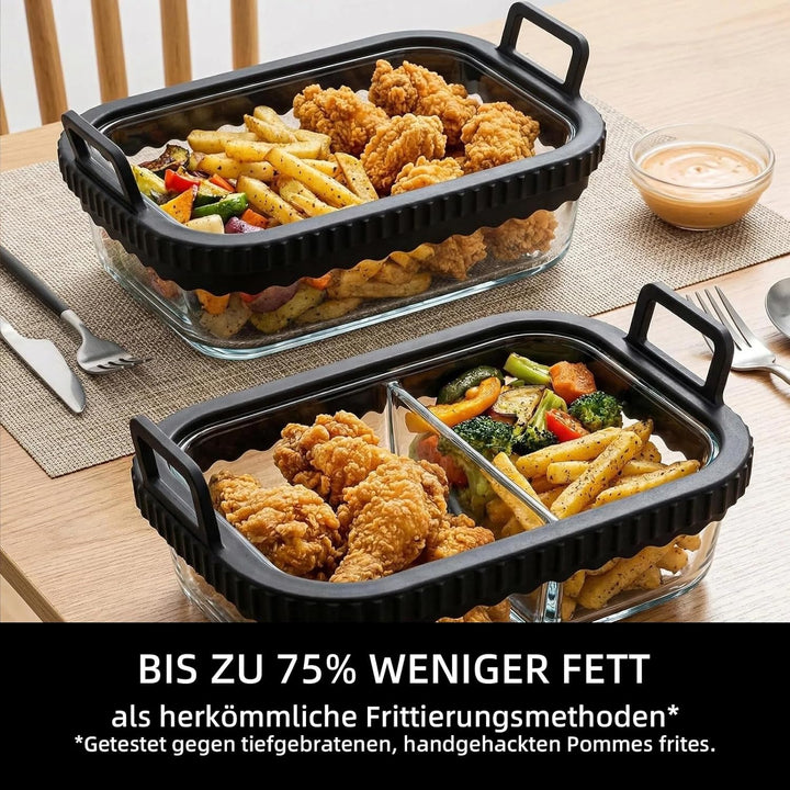 Glas-Auflaufformen für Heissluftfritteusen – Kompatibel mit Ninja Airfryer Zubehör Set – Kompatibel