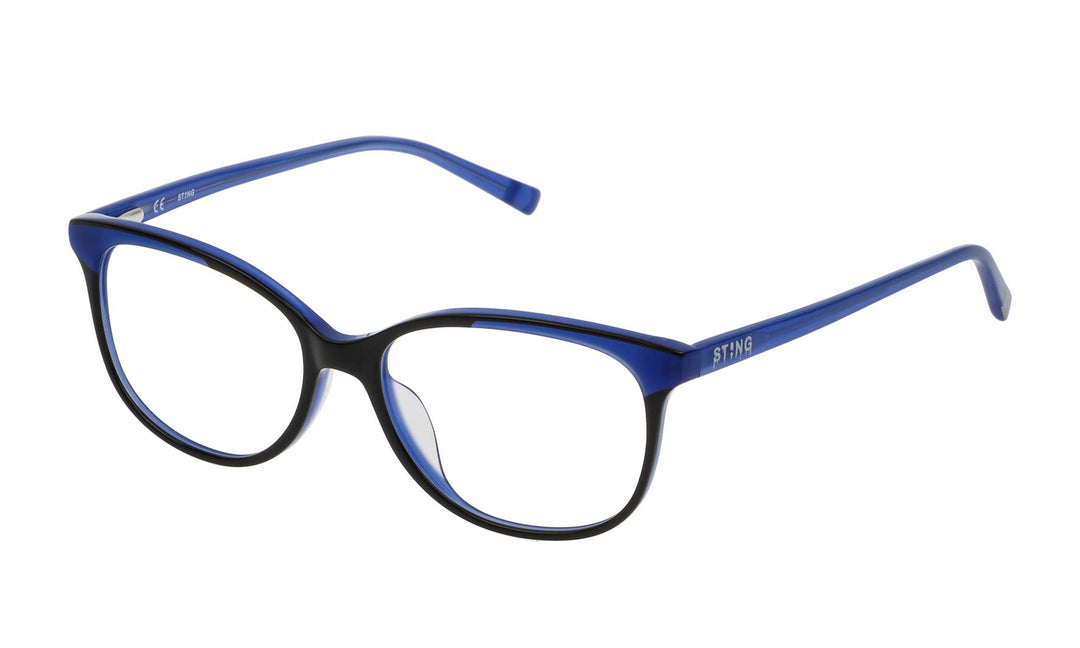 Sting Damen VST117520V13 Sonnenbrille, Black Top+Shiny Blue, 52/16/140