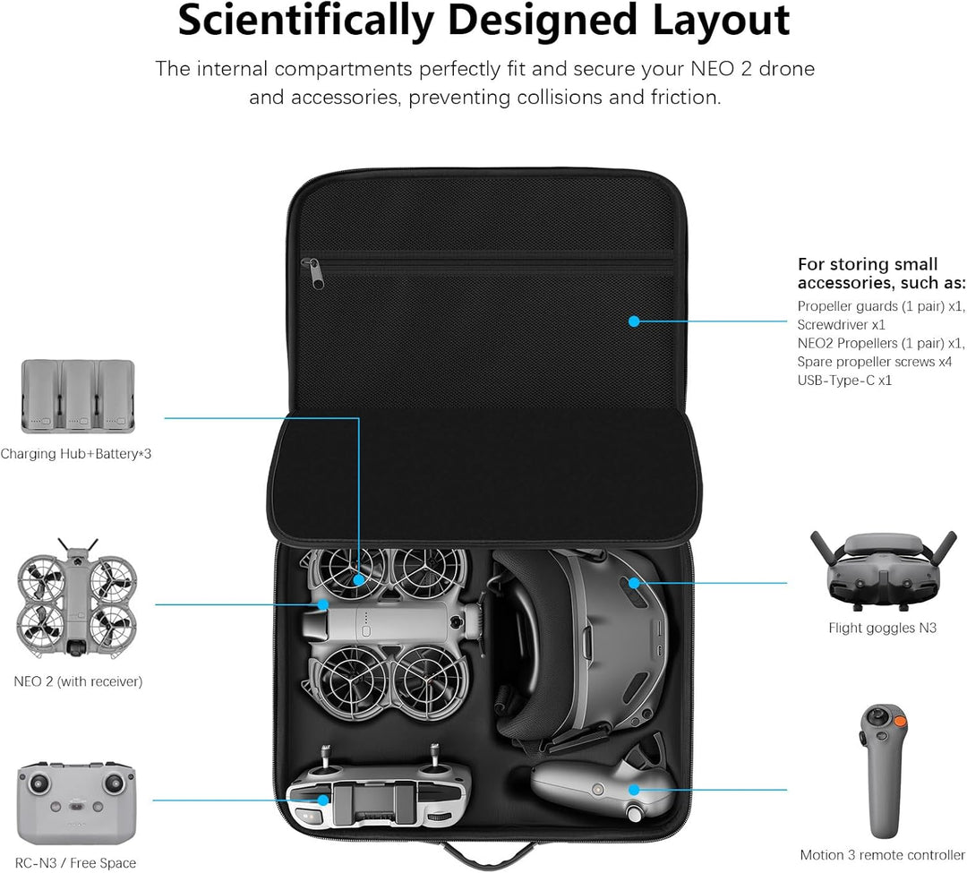 FPVtosky Tasche für DJI Neo 2 Motion Fly More Combo, Tragetasche für Neo 2 Kompatibel mit RC Motion