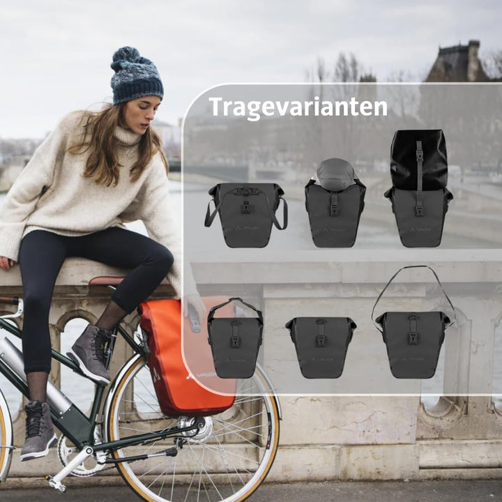 VAUDE Fahrradtasche für Gepäckträger Aqua Back Single 1 x 24 L in 24 l Lava, 24 l Lava