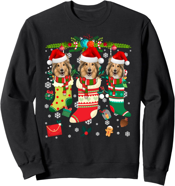 Rough Collie Lustige Weihnachts- und Adventszeit Sweatshirt