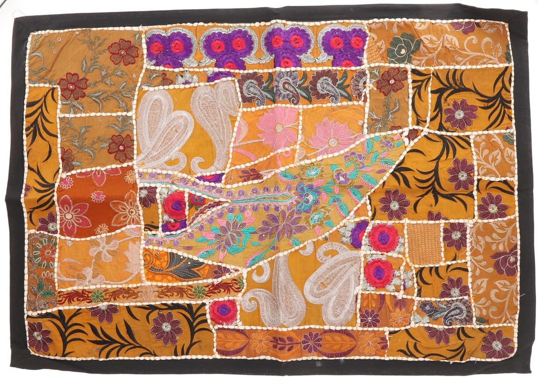 GURU SHOP Orientalischer Tischläufer, Wandbehang, Einzelstück 95x65 cm - Motiv 1, Baumwolle 95L x 65