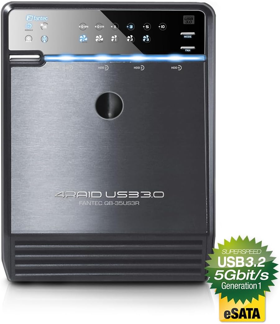 FANTEC Qb-35US3R Externes 4-fach Raid Festplattengehäuse (für 4x 8, 89 cm (3, 5 Zoll) SATA Festplatt