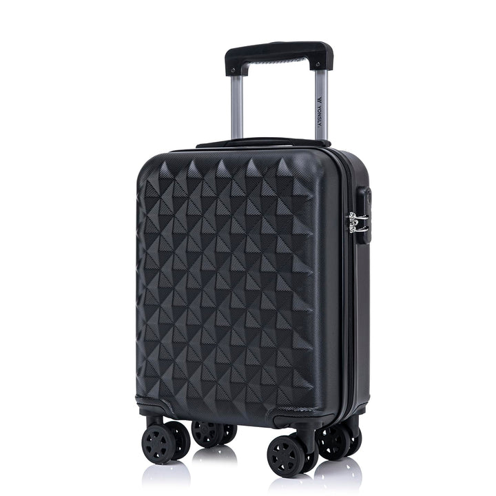 Koffer Suitcase S Schwarz, Trolley Reisekoffer, Kabinenkoffer Rollkoffer Handgepäck mit 4 Rollen 360
