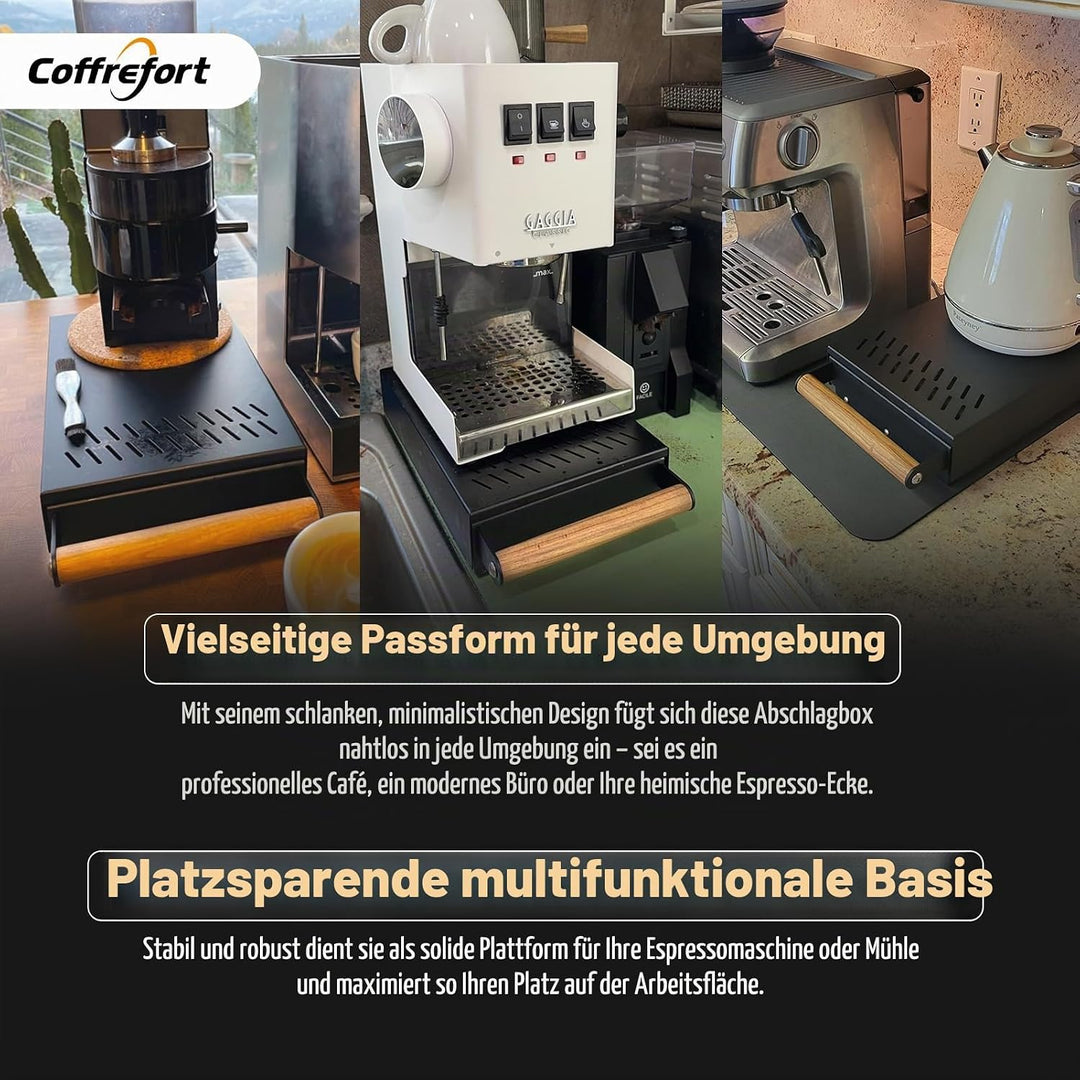 Edelstahl Kaffee Klopf Box Behälter für Espresso Siebträgermaschine, Kaffeesatzbehälter Sudschublade