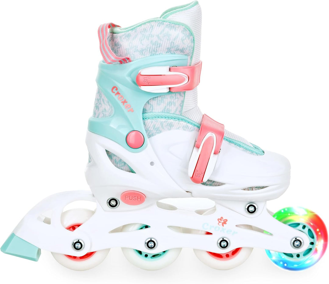 4in1 Inlineskates/Triskates/Rollschuhe/Schlittschuhe Croxer Inez verstellbar mit LED leuchtendem Rad