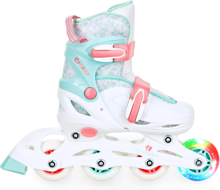 4in1 Inlineskates/Triskates/Rollschuhe/Schlittschuhe Croxer Inez verstellbar mit LED leuchtendem Rad