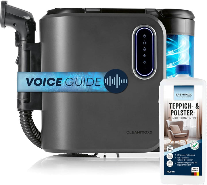CLEANmaxx Teppichreiniger & Polsterreiniger Pro Steam | Spot Cleaner & EASYmaxx Teppichreiniger Mitt