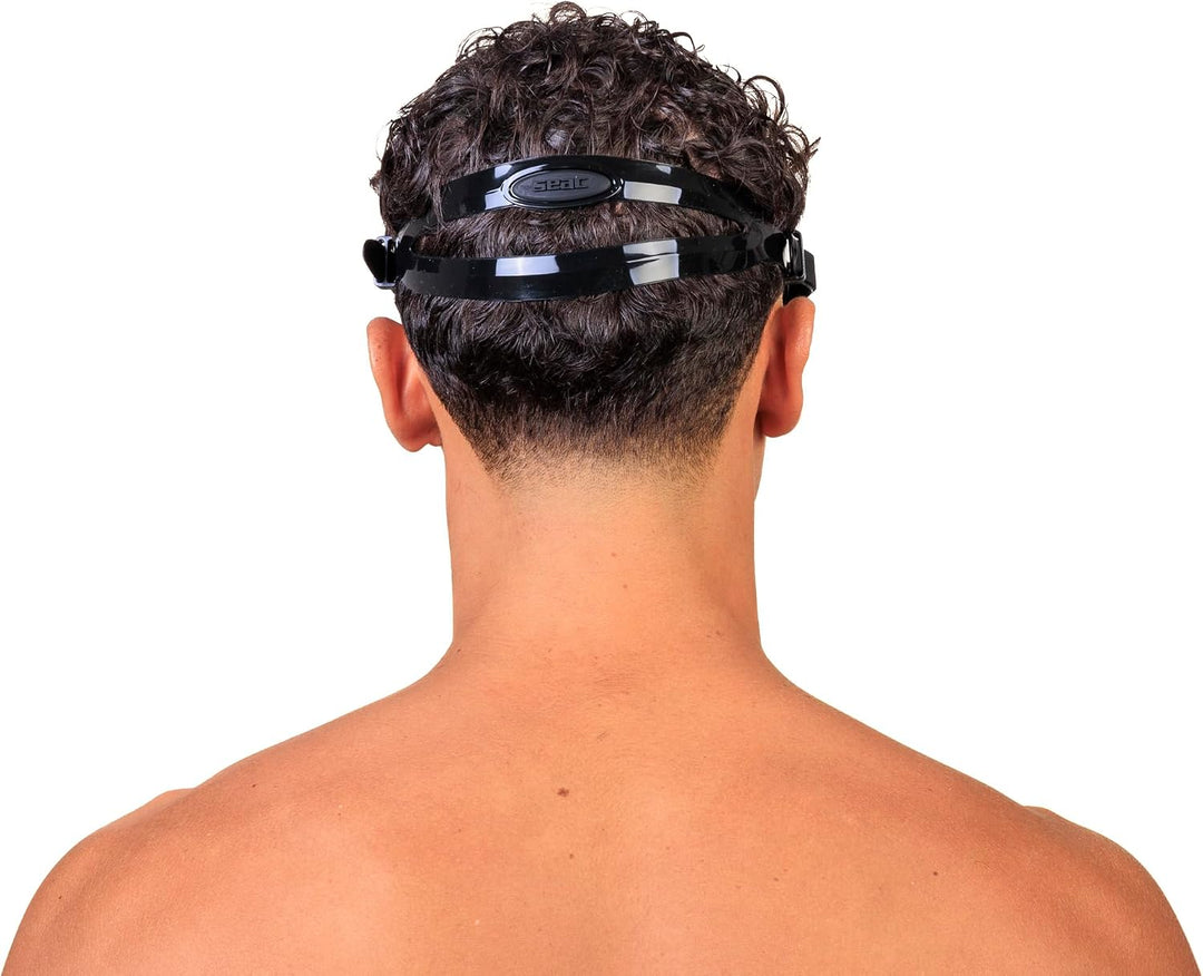 Seac Icona, rahmenlose Einglas-Tauchmaske, 100% Made in Italy Schwarz, Schwarz