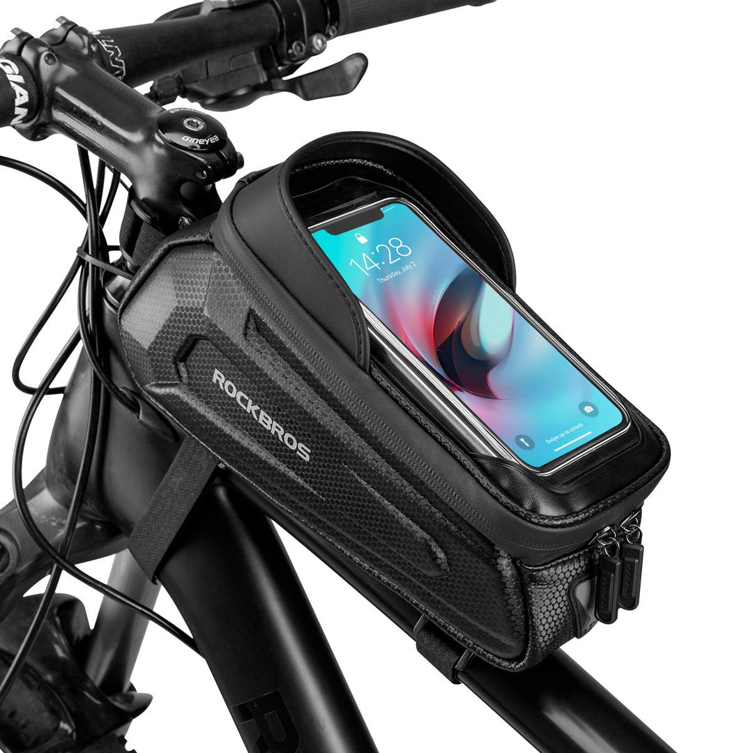ROCKBROS Fahrrad Rahmentasche Lenkertasche Wasserdicht Handytasche für Smartphone bis zu 6.8 Zoll mi